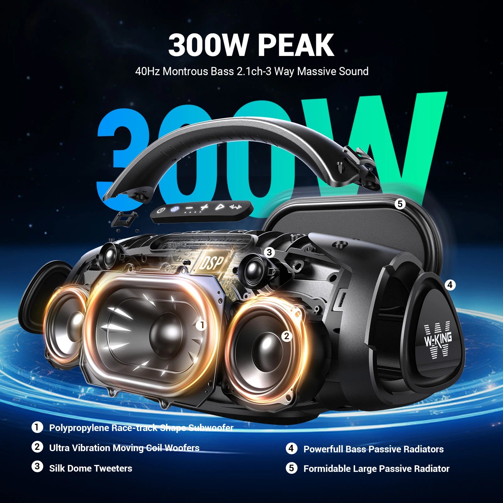 Enceintes Bluetooth portables W-KING X20 200W RMS, Boombox de fête avec basses puissantes, enceinte étanche IPX7, grande enceinte extérieure puissante Camara Shopping Enceintes Bluetooth portables W-KING X20 200W RMS, Boombox de fête avec basses puissantes, enceinte étanche IPX7, grande enceinte extérieure puissante