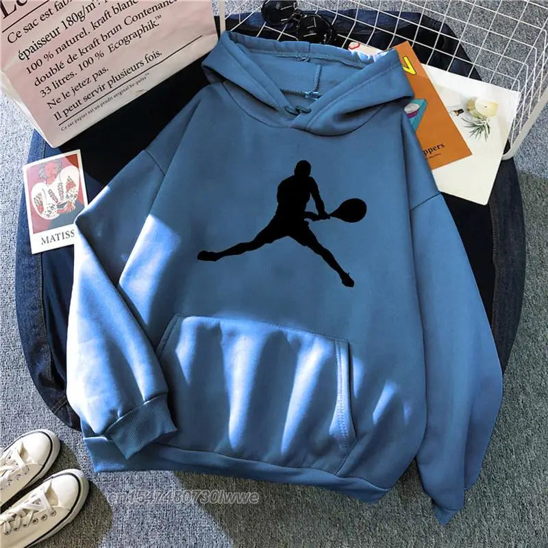 Sweat à capuche pour homme et femme, vêtement surdimensionné, style Hip Hop, avec personnage de dessin animé, pour joueur de Tennis, pour l'hiver
