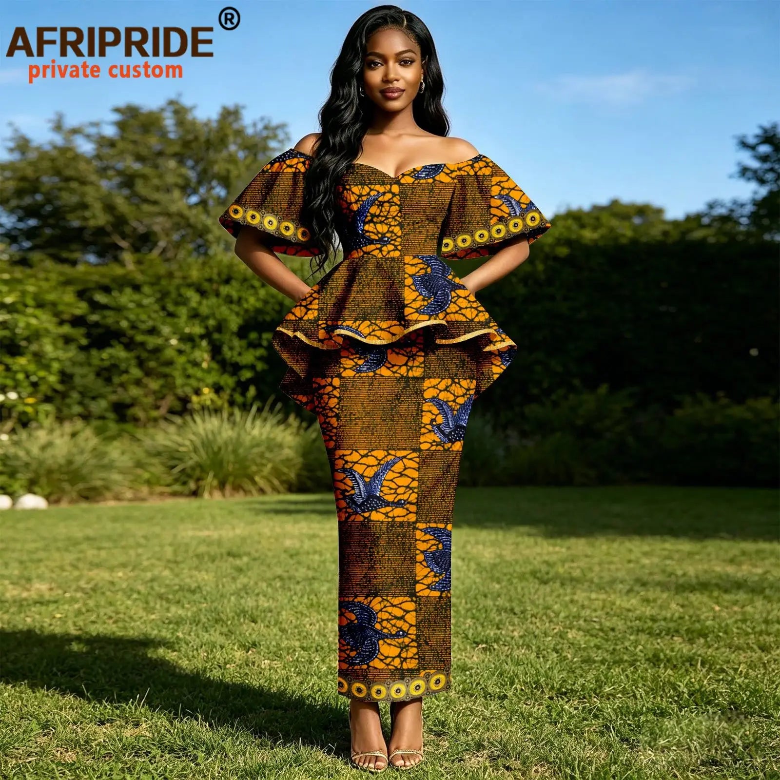 Vêtements africains pour femmes, chemisiers à épaules dénudées avec manches évasées brodées et jupes mi-longues, ensembles imprimés, tenues Ankara, 2626040 Camara Shopping Vêtements africains pour femmes, chemisiers à épaules dénudées avec manches évasées brodées et jupes mi-longues, ensembles imprimés, tenues Ankara, 2626040