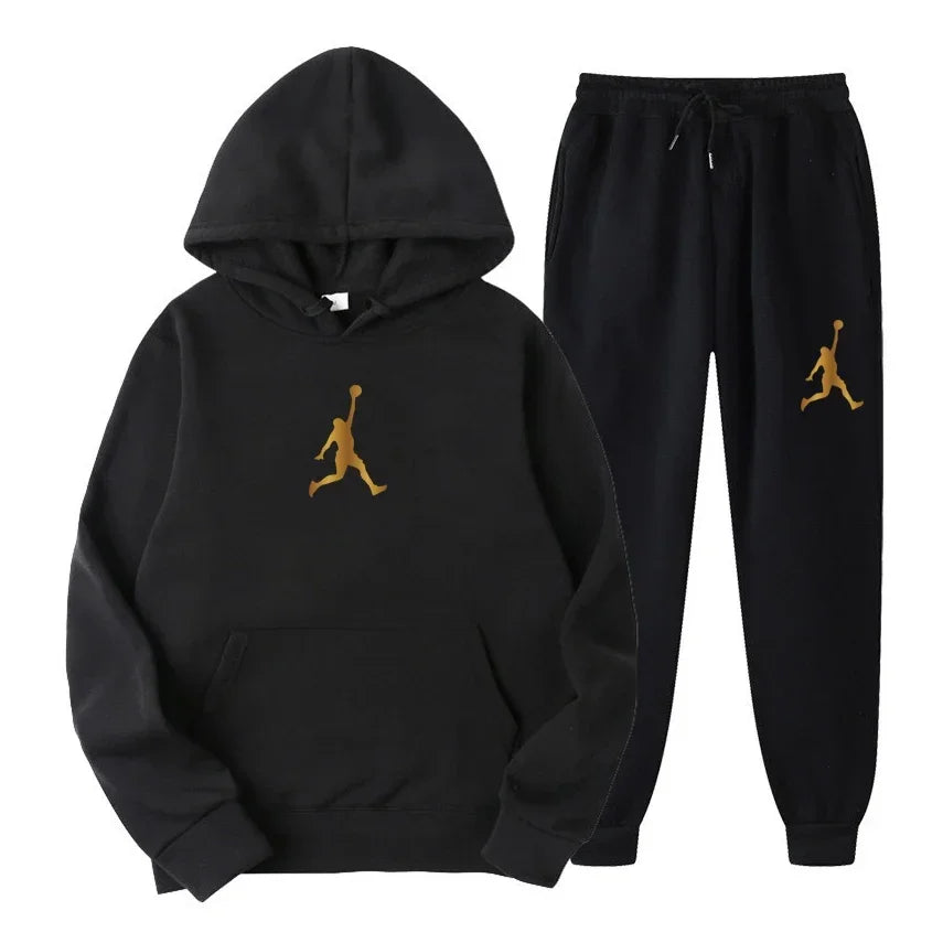 Ensemble deux pièces décontracté printemps-automne pour hommes et femmes, sweat à capuche et pantalon, nouveau ensemble de basketball d'extérieur pour hommes