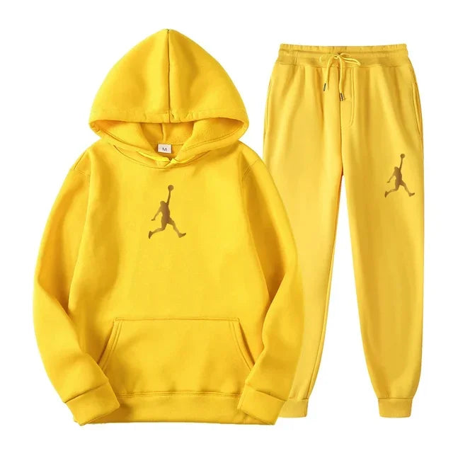 Ensemble deux pièces décontracté printemps-automne pour hommes et femmes, sweat à capuche et pantalon, nouveau ensemble de basketball d'extérieur pour hommes