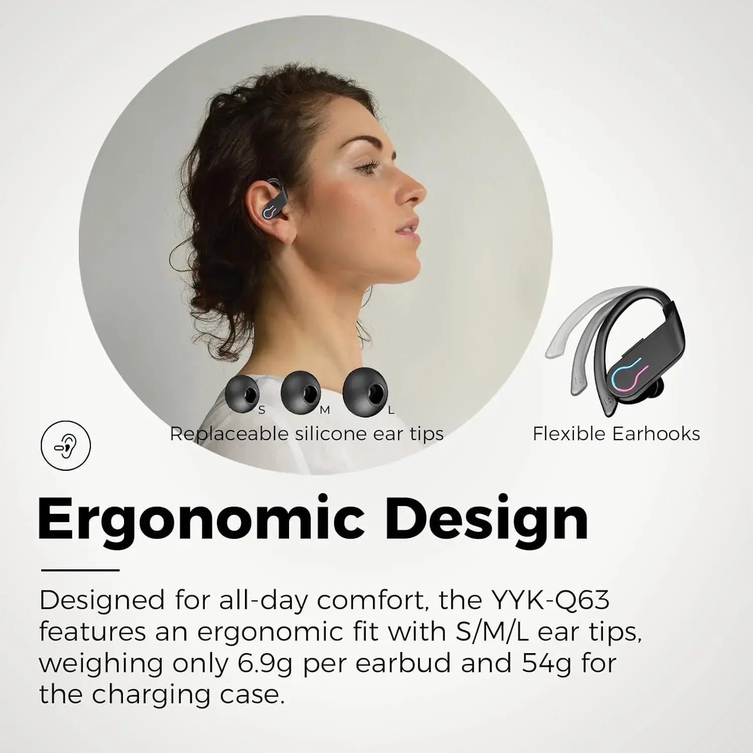 Écouteurs sans fil, écouteurs Sport Bluetooth 5.4, micro antibruit ENC, stéréo HiFi sur l'oreille, affichage LED pour iPhone Android - Camara ShoppingÉcouteurs sans fil, écouteurs Sport Bluetooth 5.4, micro antibruit ENC, stéréo HiFi sur l'oreille, affichage LED pour iPhone Android
