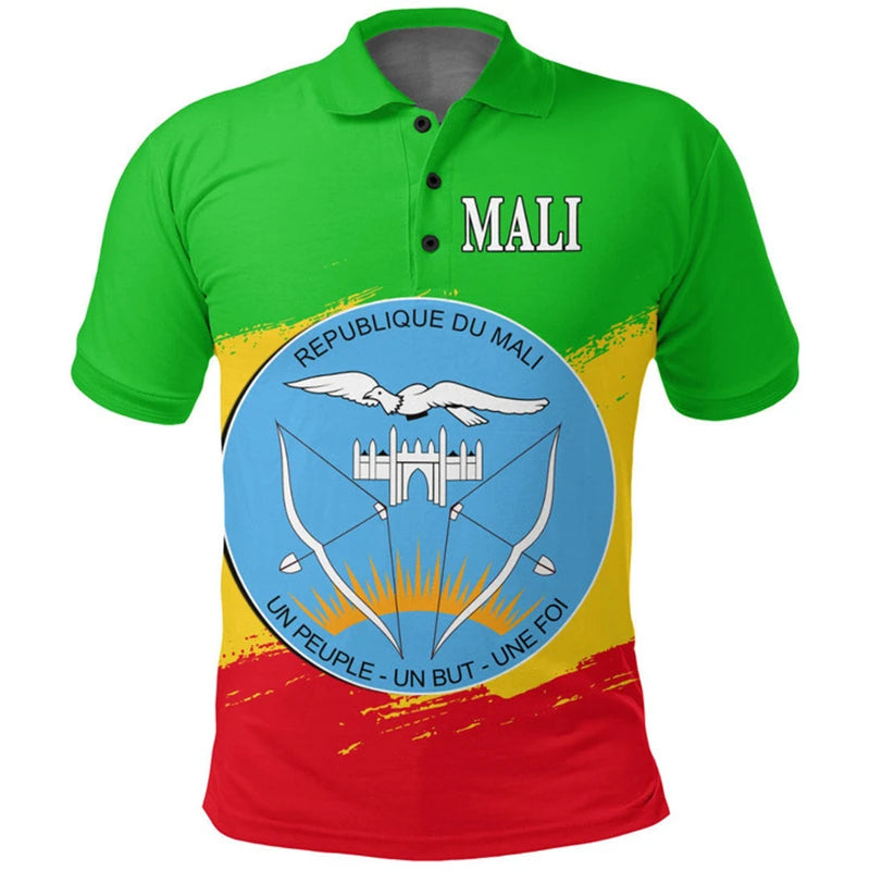 Mali Feel-Polo graphique avec emblème ML pour hommes, chemise imprimée en 3D, mode de sport de football, maillot décontracté d'été, t-shirt Sportif Camara Shopping Mali Feel-Polo graphique avec emblème ML pour hommes, chemise imprimée en 3D, mode de sport de football, maillot décontracté d'été, t-shirt Sportif