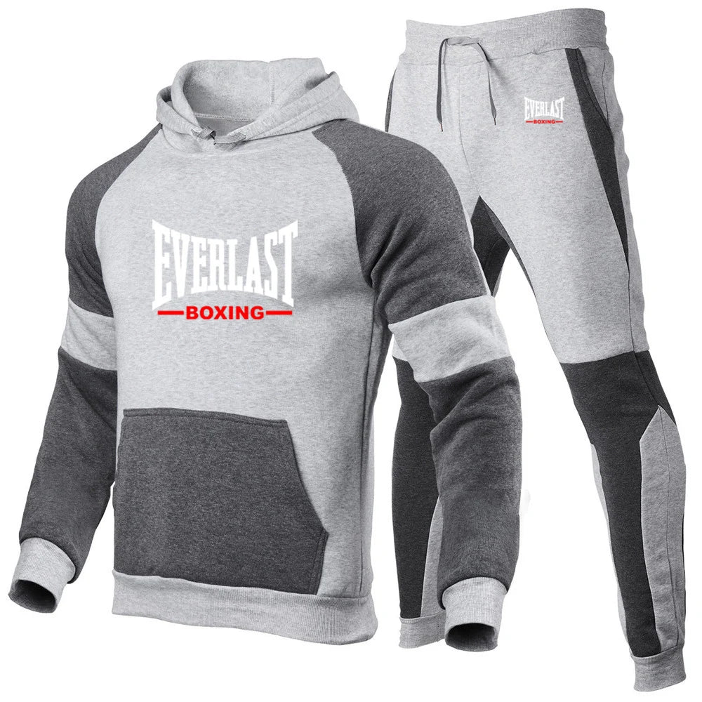 Everlast 2025 printemps automne hommes nouvelle haute qualité sweats à capuche couverture en coton + pantalons de survêtement sport course deux pièces ensembles Camara Shopping Everlast 2025 printemps automne hommes nouvelle haute qualité sweats à capuche couverture en coton + pantalons de survêtement sport course deux pièces ensembles