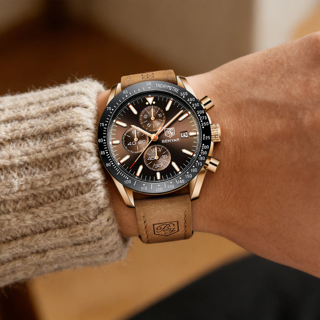BENYAR Montre sport chronographe analogique homme acier inoxydable quartz précision lumineux date étanche multifonction bracelet chronomètre cadeau business Camara Shopping BENYAR Montre sport chronographe analogique homme acier inoxydable quartz précision lumineux date étanche multifonction bracelet chronomètre cadeau business