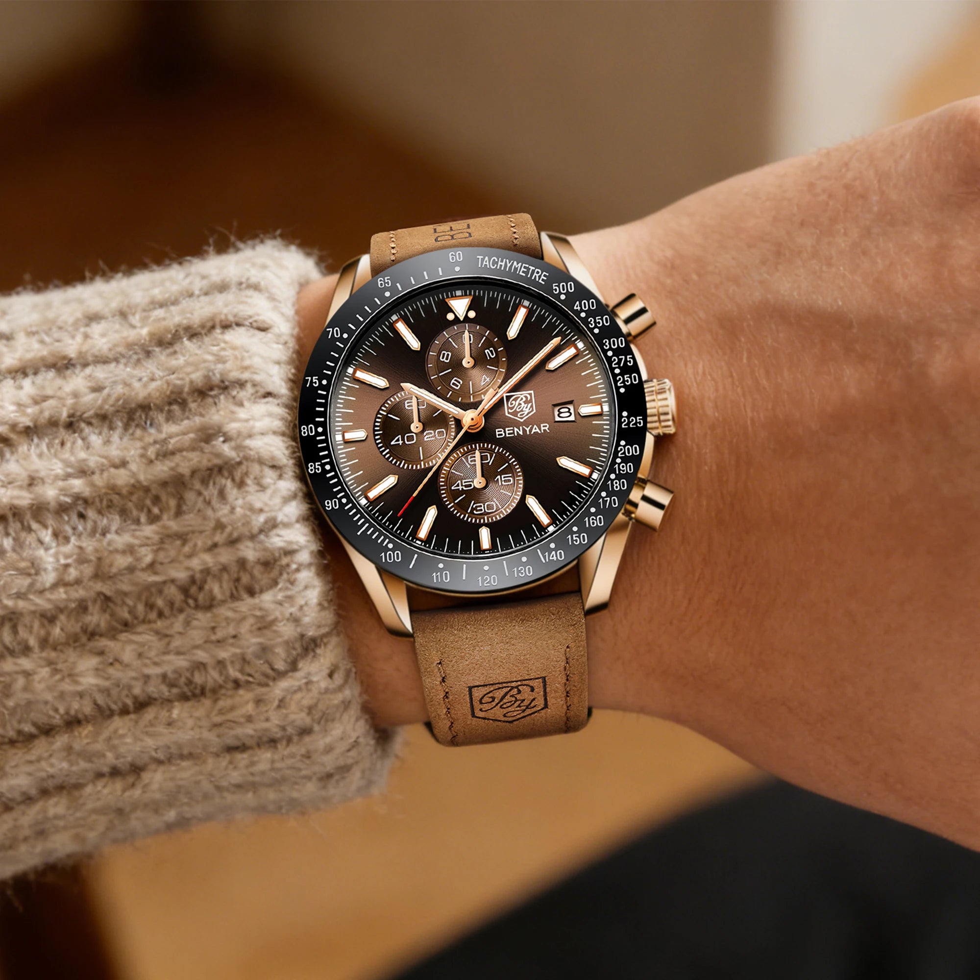 BENYAR Montre sport chronographe analogique homme acier inoxydable quartz précision lumineux date étanche multifonction bracelet chronomètre cadeau business Camara Shopping BENYAR Montre sport chronographe analogique homme acier inoxydable quartz précision lumineux date étanche multifonction bracelet chronomètre cadeau business