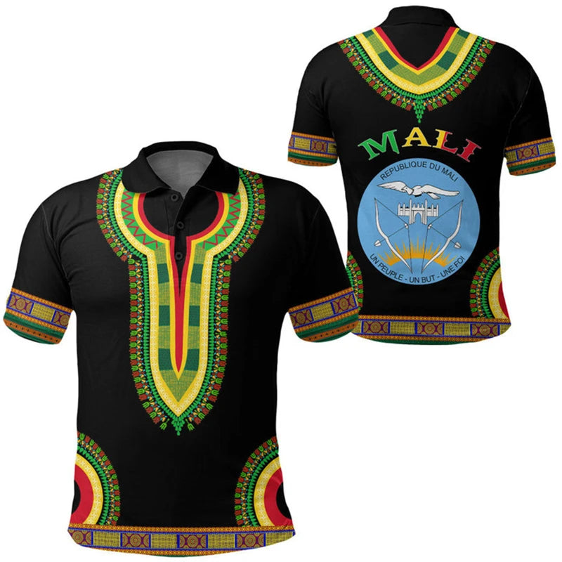 Mali Feel-Polo graphique avec emblème ML pour hommes, chemise imprimée en 3D, mode de sport de football, maillot décontracté d'été, t-shirt Sportif Camara Shopping Mali Feel-Polo graphique avec emblème ML pour hommes, chemise imprimée en 3D, mode de sport de football, maillot décontracté d'été, t-shirt Sportif