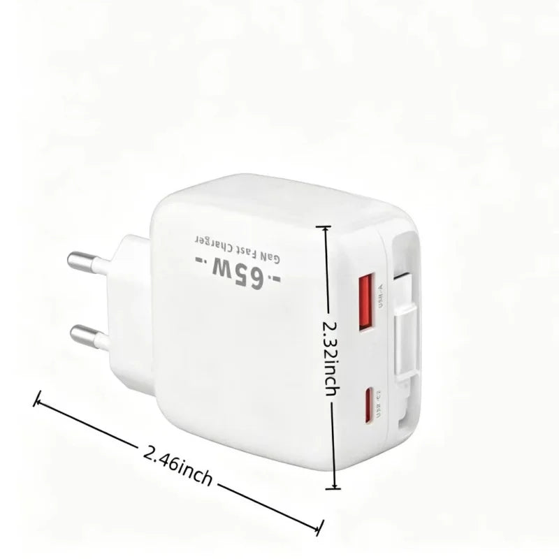 Chargeur Super Rapide GaN 65W Type C Prise EU US UK Câble USB C Rétractable pour iPhone 15 16 17 Pro Xiaomi Samsung POCO Huawei Realme Camara Shopping Chargeur Super Rapide GaN 65W Type C Prise EU US UK Câble USB C Rétractable pour iPhone 15 16 17 Pro Xiaomi Samsung POCO Huawei Realme