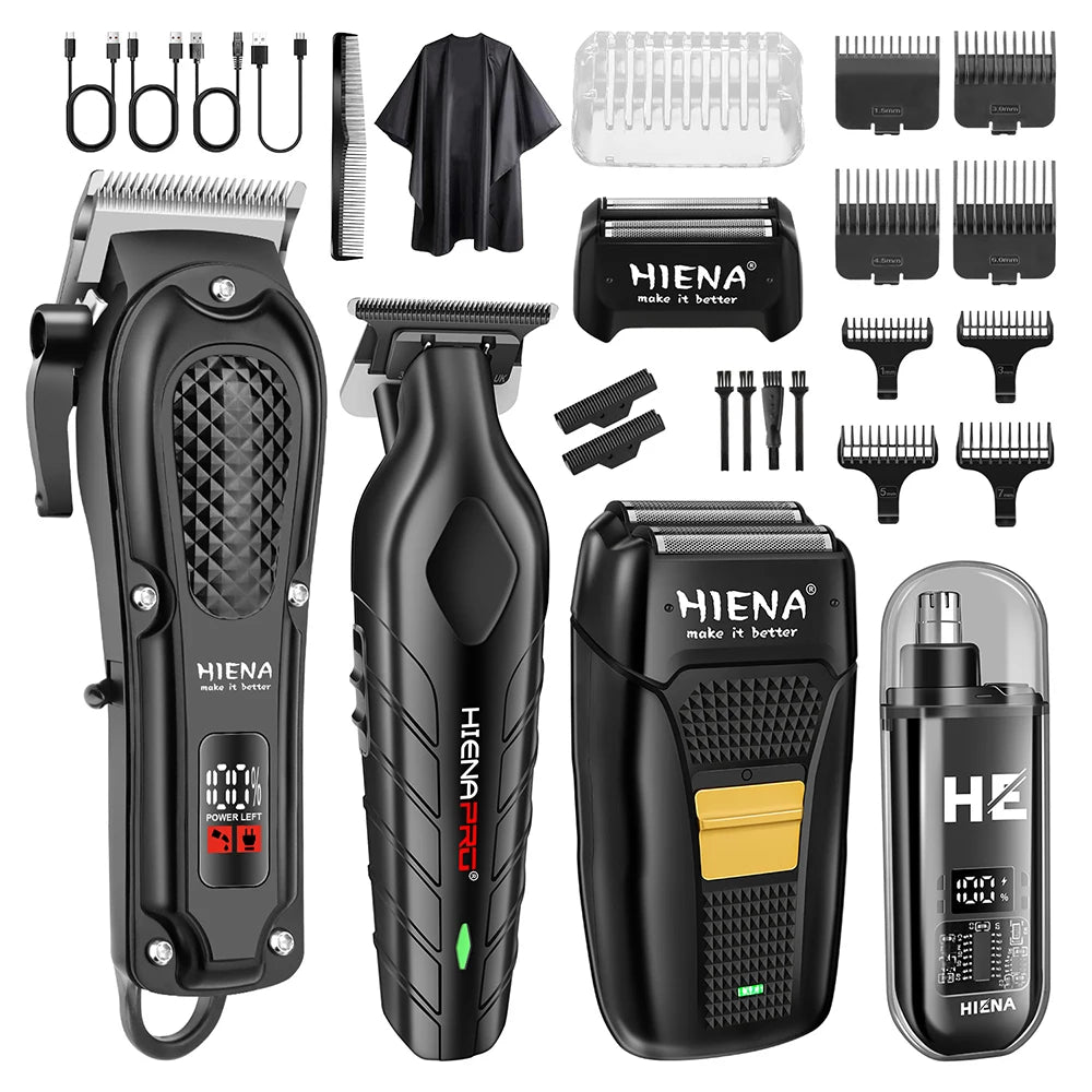 Tondeuse à cheveux électrique professionnelle Hiena Finish Machine, tondeuse à barbe rechargeable, rasoir pour homme, kit de coupe-cheveux Camara Shopping Tondeuse à cheveux électrique professionnelle Hiena Finish Machine, tondeuse à barbe rechargeable, rasoir pour homme, kit de coupe-cheveux