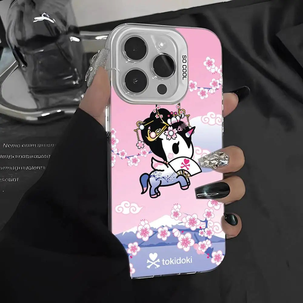 Coque de téléphone Cartoon T-Tokidokis pour iPhone 17 16 15 14 13 Pro 12 11 Pro Max PLUS, coque arrière colorée