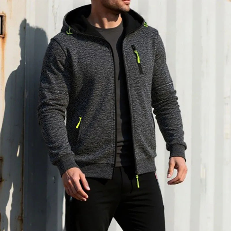 Veste décontractée à capuche et fermeture éclair pour homme, sweat-shirt à la mode, couleur unie, Slim Fit, vêtements de sport, survêtement, Streetwear, automne Camara Shopping Veste décontractée à capuche et fermeture éclair pour homme, sweat-shirt à la mode, couleur unie, Slim Fit, vêtements de sport, survêtement, Streetwear, automne