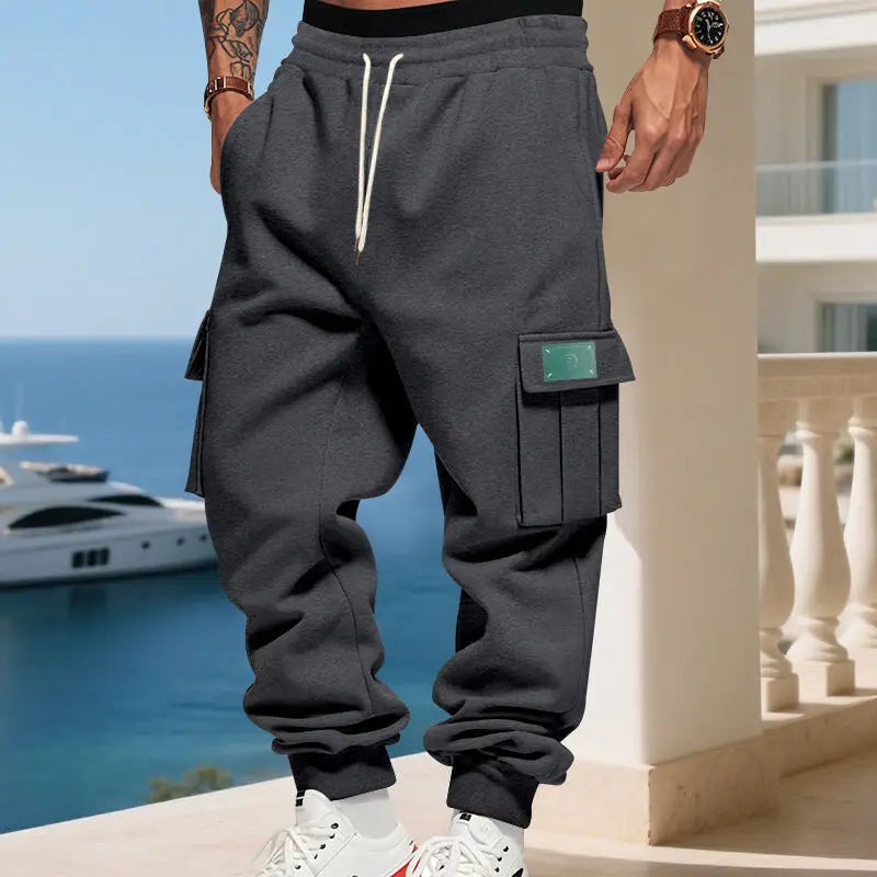 Pantalon de jogging cargo multi-poches pour homme, taille élastique avec cordon de serrage, coupe ample, style streetwear hip-hop, pour le sport quotidien et la course à pied Camara Shopping Pantalon de jogging cargo multi-poches pour homme, taille élastique avec cordon de serrage, coupe ample, style streetwear hip-hop, pour le sport quotidien et la course à pied