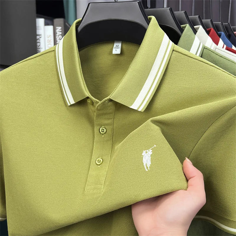 100% coton marque de luxe manches courtes polo shirt hommes nouveau classique pony broderie été T-shirt haut de gamme mode décontracté Paul top Camara Shopping 100% coton marque de luxe manches courtes polo shirt hommes nouveau classique pony broderie été T-shirt haut de gamme mode décontracté Paul top