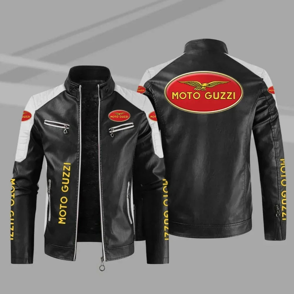 Moto Guzzi hommes Moto veste en cuir PU vestes automne hiver nouveau support à glissière coupe-vent en cuir manteau hommes vêtements 58995 Camara Shopping Moto Guzzi hommes Moto veste en cuir PU vestes automne hiver nouveau support à glissière coupe-vent en cuir manteau hommes vêtements 58995