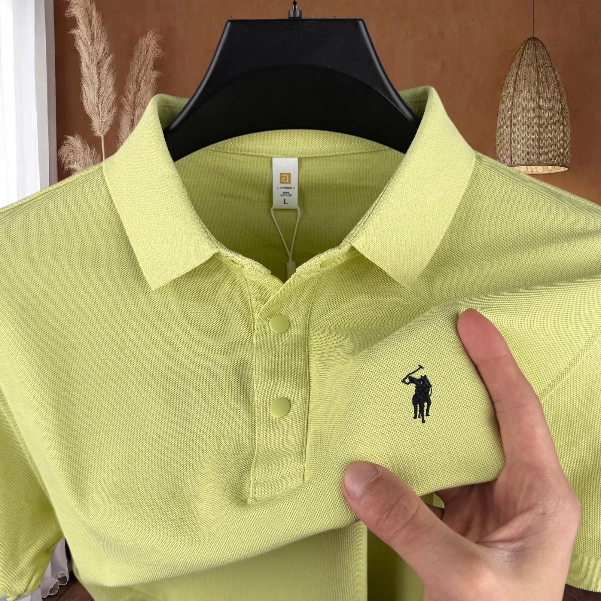 Polo homme 100 % coton pur de marque haut de gamme, manches courtes, broderie poney, collection été 2026, style luxe, haut de golf, t-shirt décontracté Camara Shopping Polo homme 100 % coton pur de marque haut de gamme, manches courtes, broderie poney, collection été 2026, style luxe, haut de golf, t-shirt décontracté