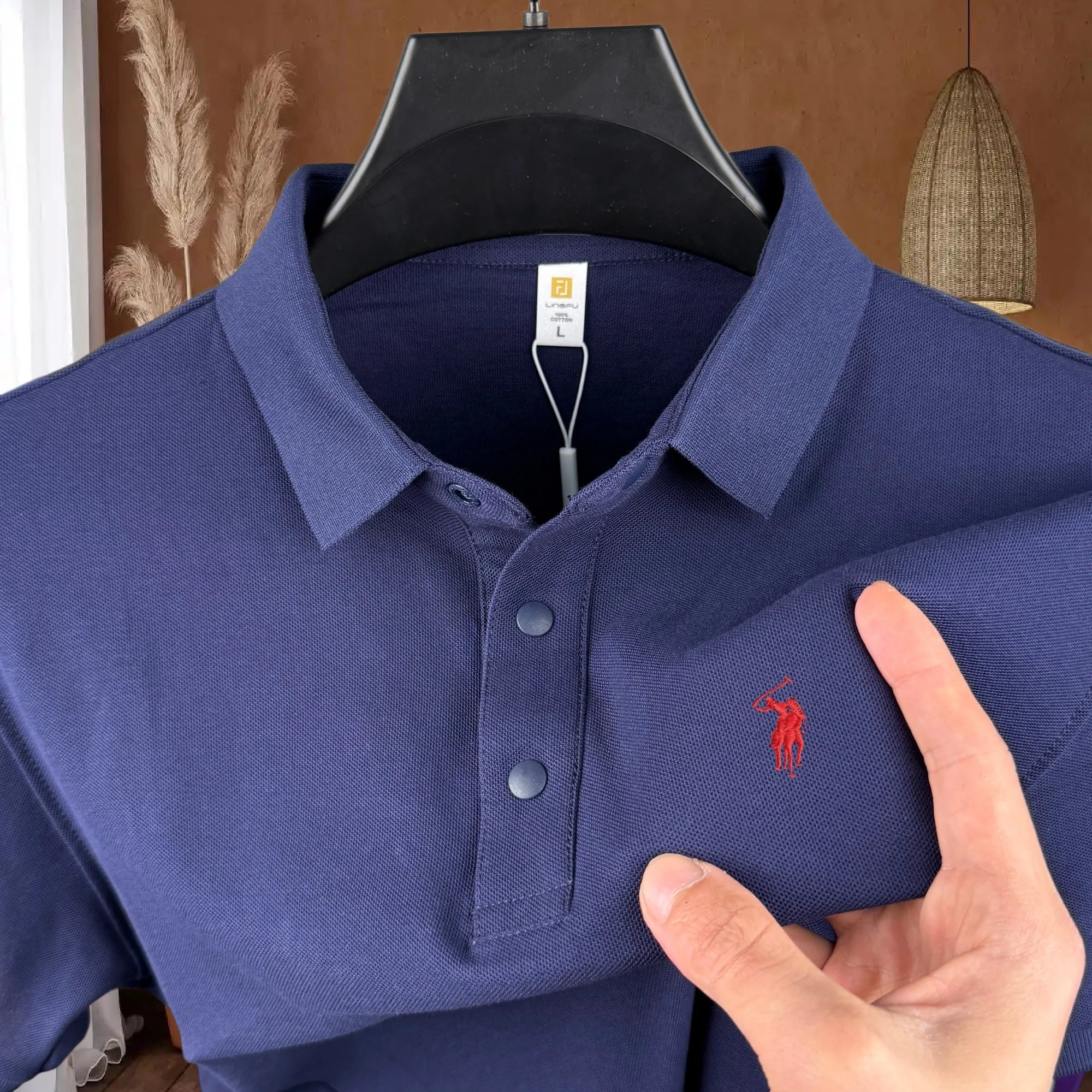 Polo homme 100 % coton pur de marque haut de gamme, manches courtes, broderie poney, collection été 2026, style luxe, haut de golf, t-shirt décontracté Camara Shopping Polo homme 100 % coton pur de marque haut de gamme, manches courtes, broderie poney, collection été 2026, style luxe, haut de golf, t-shirt décontracté