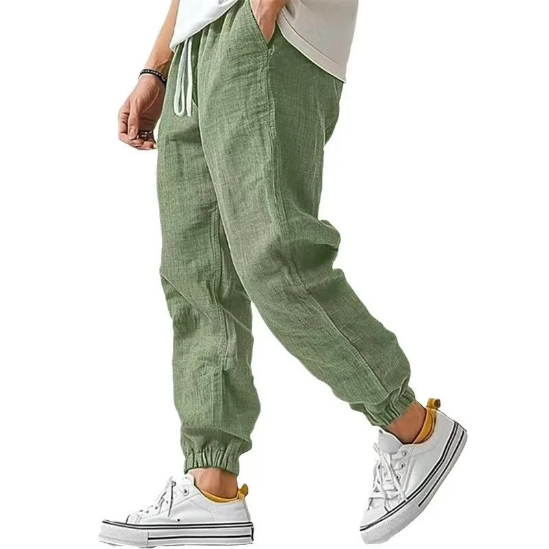 Pantalon en lin pour homme, couleur unie, décontracté, respirant, ample, pour le sport, la plage, léger, en coton Camara Shopping Pantalon en lin pour homme, couleur unie, décontracté, respirant, ample, pour le sport, la plage, léger, en coton