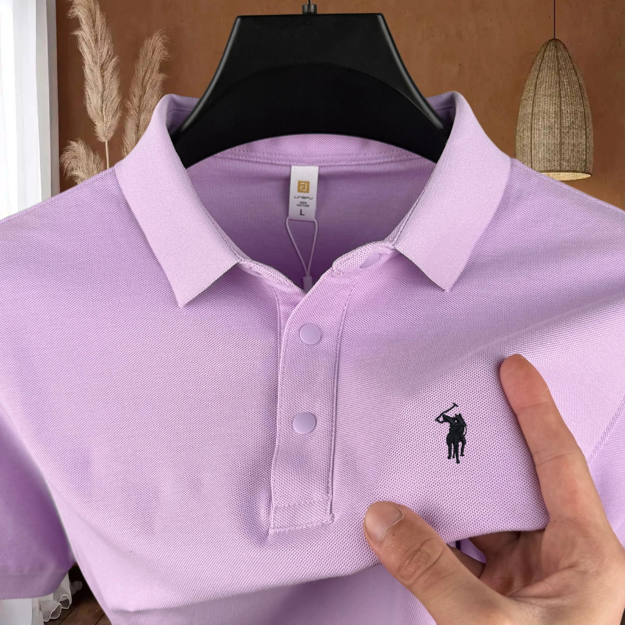 Polo homme 100 % coton pur de marque haut de gamme, manches courtes, broderie poney, collection été 2026, style luxe, haut de golf, t-shirt décontracté Camara Shopping Polo homme 100 % coton pur de marque haut de gamme, manches courtes, broderie poney, collection été 2026, style luxe, haut de golf, t-shirt décontracté