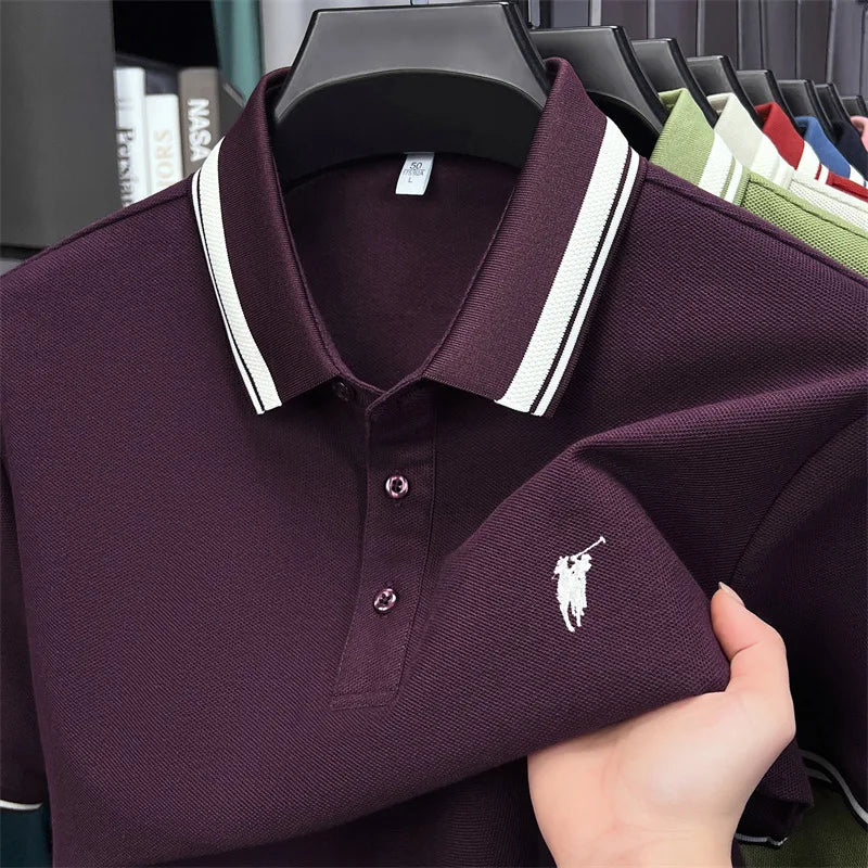 100% coton marque de luxe manches courtes polo shirt hommes nouveau classique pony broderie été T-shirt haut de gamme mode décontracté Paul top Camara Shopping 100% coton marque de luxe manches courtes polo shirt hommes nouveau classique pony broderie été T-shirt haut de gamme mode décontracté Paul top