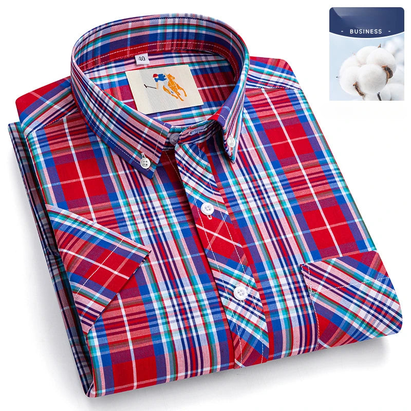 Chemises d'été fines à manches courtes 100 % coton pour hommes, grandes tailles 9XL, coupe ajustée, formelles et décontractées, unies, douces, à carreaux, style hawaïen Camara Shopping Chemises d'été fines à manches courtes 100 % coton pour hommes, grandes tailles 9XL, coupe ajustée, formelles et décontractées, unies, douces, à carreaux, style hawaïen