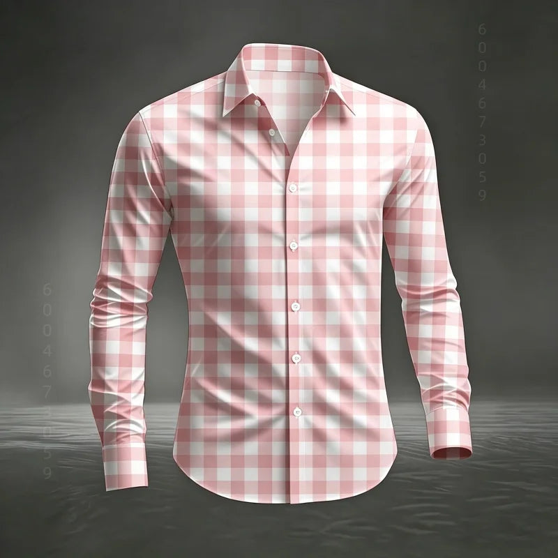 Chemise à carreaux classique pour homme 2026, imprimé écossais, coupe ajustée, col et manches longues, haut pour homme, tissu confortable XS-6XL Camara Shopping Chemise à carreaux classique pour homme 2026, imprimé écossais, coupe ajustée, col et manches longues, haut pour homme, tissu confortable XS-6XL