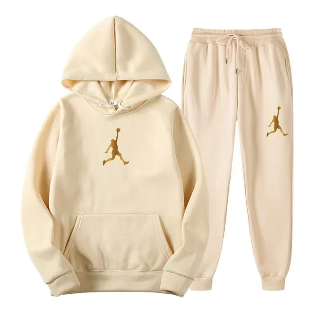 Ensemble deux pièces décontracté printemps-automne pour hommes et femmes, sweat à capuche et pantalon, nouveau ensemble de basketball d'extérieur pour hommes