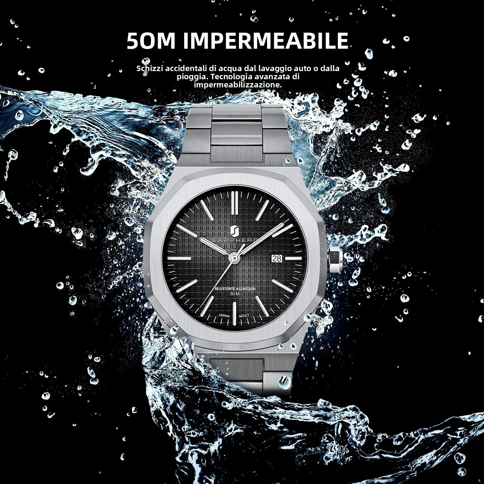 SAPPHERO – montre à Quartz pour hommes, en acier inoxydable, étanche à 50M, affichage de la Date, aiguilles lumineuses, montre-bracelet élégante pour affaires, cadeau durable Camara Shopping SAPPHERO – montre à Quartz pour hommes, en acier inoxydable, étanche à 50M, affichage de la Date, aiguilles lumineuses, montre-bracelet élégante pour affaires, cadeau durable