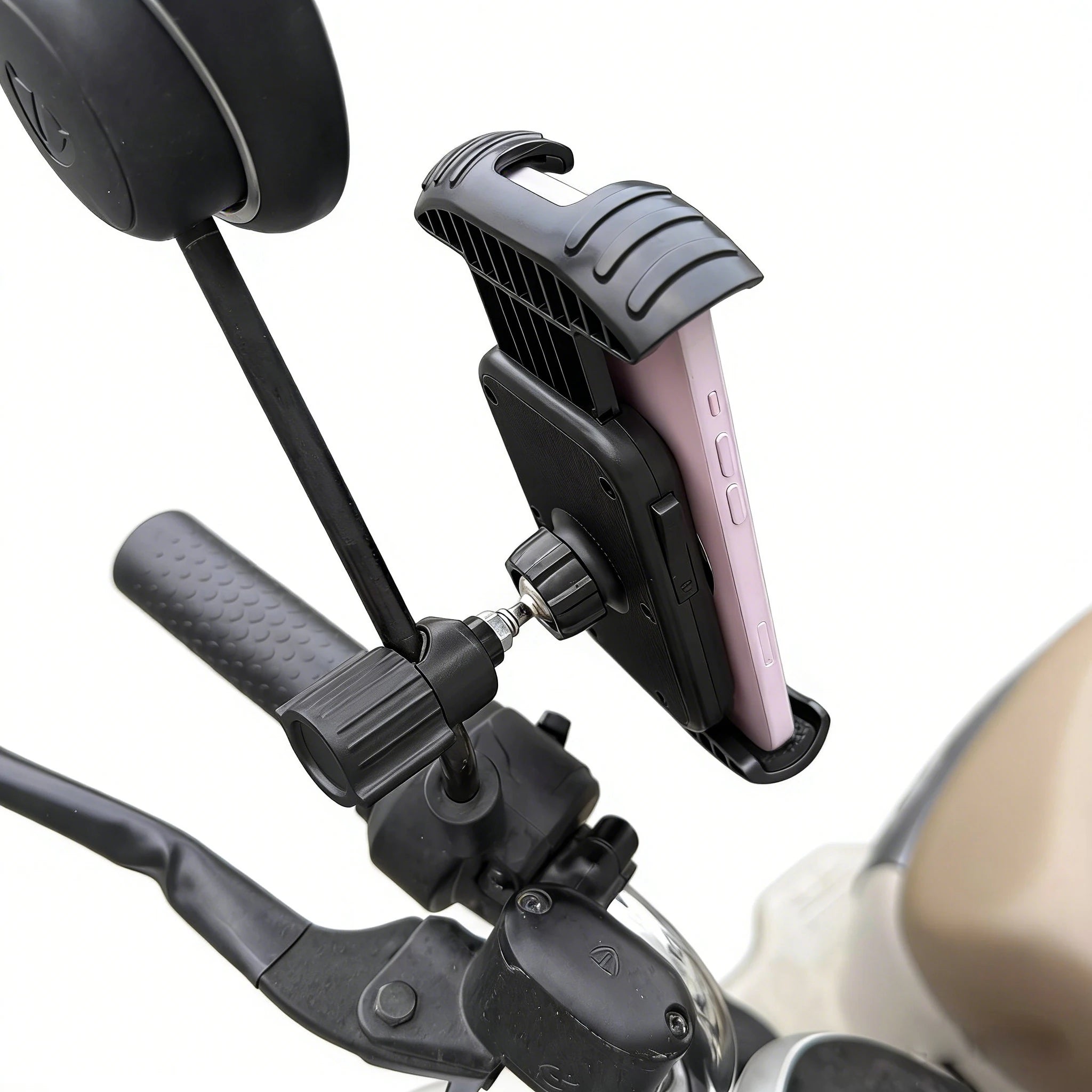 Bicycle Phone Clip Rearview Mirror Motorcycle Holder Rotating Knob Locking Mechanism Stability Enhancement Riding NavigationTool Camara Shopping Bicycle Phone Clip Rearview Mirror Motorcycle Holder Rotating Knob Locking Mechanism Stability Enhancement Riding NavigationTool