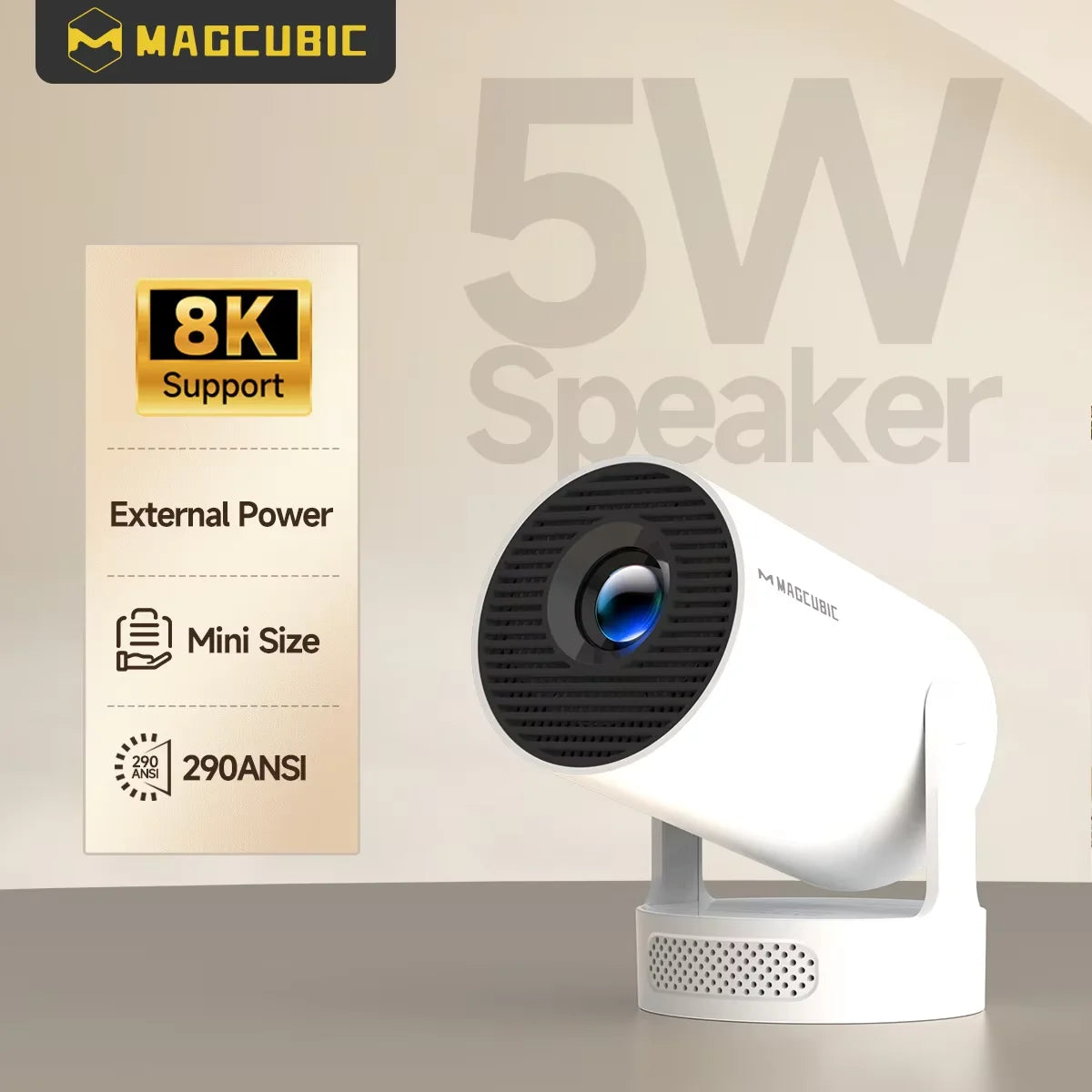 Projecteur extérieur Magcubic HY300 Pro+ 8K, 8000 lumens, Android 14, WiFi 6, BT5.4, portable, haut-parleur HiFi 5W, 720P HD Camara Shopping Projecteur extérieur Magcubic HY300 Pro+ 8K, 8000 lumens, Android 14, WiFi 6, BT5.4, portable, haut-parleur HiFi 5W, 720P HD