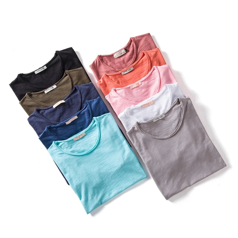 Qualité de la marque100% coton t shirt homme de marque Col en V mode homme Coupe ajustée Soild T-shirts  Hommes Hauts  manche courte t shirt homme Camara Shopping Qualité de la marque100% coton t shirt homme de marque Col en V mode homme Coupe ajustée Soild T-shirts  Hommes Hauts  manche courte t shirt homme