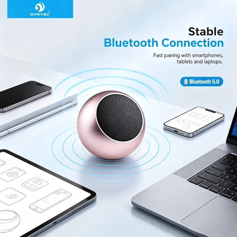 OYATEC OY-M03 Mini haut-parleur Bluetooth rond compact, coque en métal, son Hi-Fi surround, basses profondes, batterie longue durée, portable, pour voiture, maison, voyage Camara Shopping OYATEC OY-M03 Mini haut-parleur Bluetooth rond compact, coque en métal, son Hi-Fi surround, basses profondes, batterie longue durée, portable, pour voiture, maison, voyage