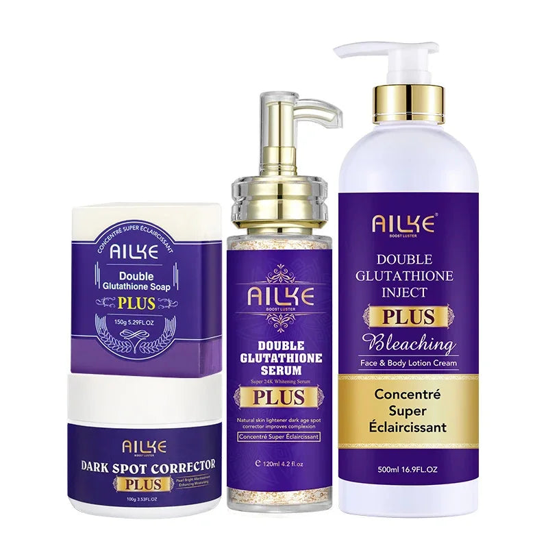 AILKE Glutathion PLUS Ensemble de soins pour la peau, lotion éclaircissante avancée, hydrate, adoucit la peau, portée de brillance pour hommes et femmes Camara Shopping AILKE Glutathion PLUS Ensemble de soins pour la peau, lotion éclaircissante avancée, hydrate, adoucit la peau, portée de brillance pour hommes et femmes