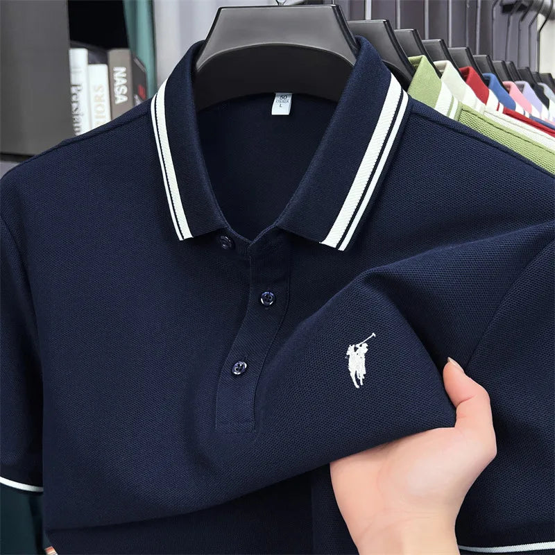 100% coton marque de luxe manches courtes polo shirt hommes nouveau classique pony broderie été T-shirt haut de gamme mode décontracté Paul top Camara Shopping 100% coton marque de luxe manches courtes polo shirt hommes nouveau classique pony broderie été T-shirt haut de gamme mode décontracté Paul top