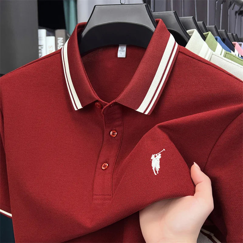100% coton marque de luxe manches courtes polo shirt hommes nouveau classique pony broderie été T-shirt haut de gamme mode décontracté Paul top Camara Shopping 100% coton marque de luxe manches courtes polo shirt hommes nouveau classique pony broderie été T-shirt haut de gamme mode décontracté Paul top