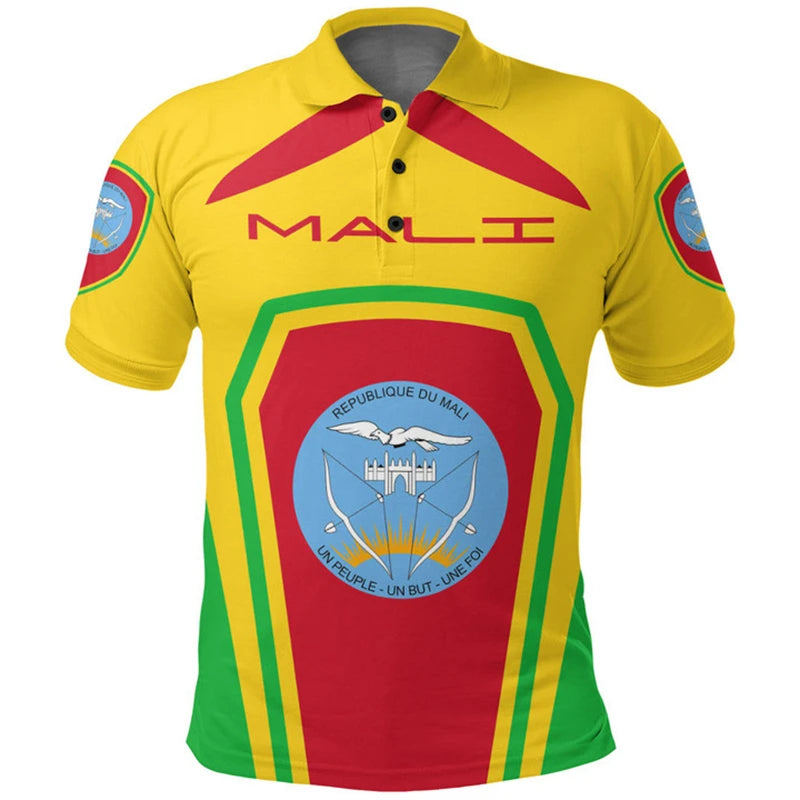 Mali Feel-Polo graphique avec emblème ML pour hommes, chemise imprimée en 3D, mode de sport de football, maillot décontracté d'été, t-shirt Sportif Camara Shopping Mali Feel-Polo graphique avec emblème ML pour hommes, chemise imprimée en 3D, mode de sport de football, maillot décontracté d'été, t-shirt Sportif