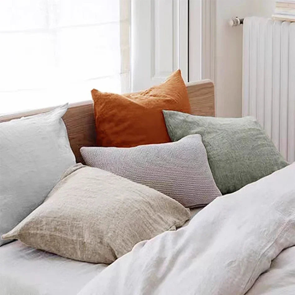 Taie d'oreiller en lin naturel français, 2 pièces, enveloppe douce et confortable, décoration de maison, couverture d'oreiller de chambre à coucher, toutes saisons Camara Shopping Taie d'oreiller en lin naturel français, 2 pièces, enveloppe douce et confortable, décoration de maison, couverture d'oreiller de chambre à coucher, toutes saisons