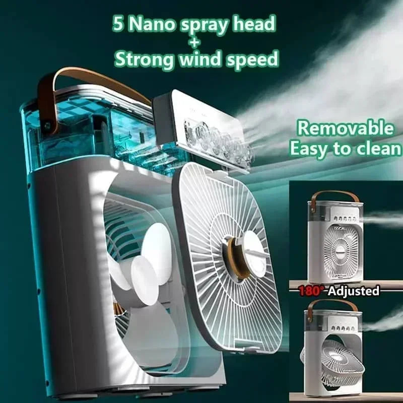 3 en 1 nouveau ventilateur climatiseur ménage petit refroidisseur d'air LED veilleuse Portable humidificateur réglage de l'air ventilateur bureau maison ventilateur Camara Shopping 3 en 1 nouveau ventilateur climatiseur ménage petit refroidisseur d'air LED veilleuse Portable humidificateur réglage de l'air ventilateur bureau maison ventilateur