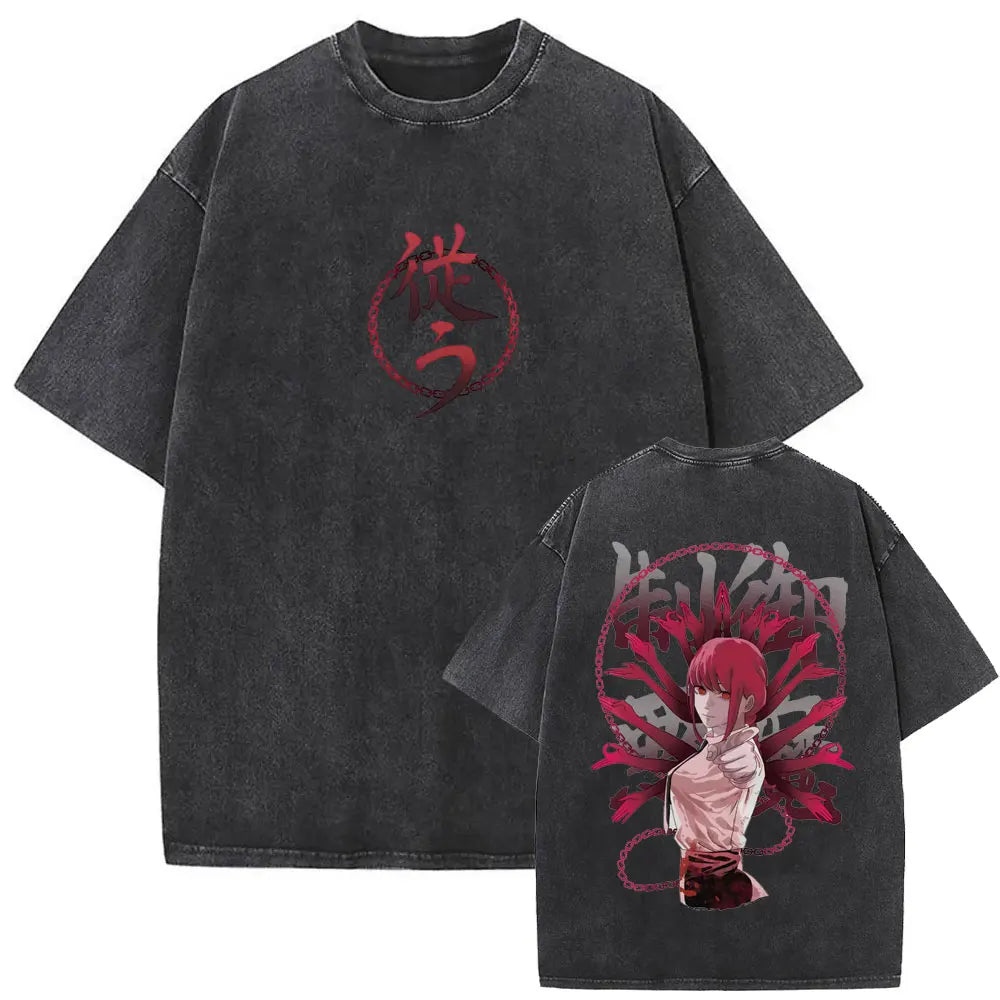 Anime tronçonneuse homme Vintage lavé T-shirt Hayakawa Aki invocation Kon Fox diable graphique T-shirts hommes femmes décontracté mode T-shirts Camara Shopping Anime tronçonneuse homme Vintage lavé T-shirt Hayakawa Aki invocation Kon Fox diable graphique T-shirts hommes femmes décontracté mode T-shirts