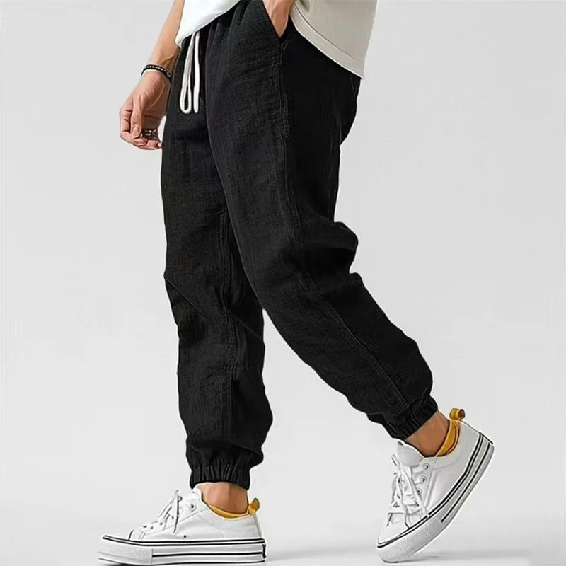 Pantalon en lin pour homme, couleur unie, décontracté, respirant, ample, pour le sport, la plage, léger, en coton Camara Shopping Pantalon en lin pour homme, couleur unie, décontracté, respirant, ample, pour le sport, la plage, léger, en coton