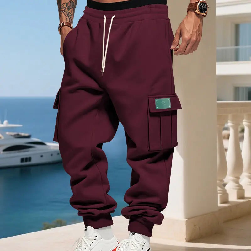 Pantalon de jogging cargo multi-poches pour homme, taille élastique avec cordon de serrage, coupe ample, style streetwear hip-hop, pour le sport quotidien et la course à pied Camara Shopping Pantalon de jogging cargo multi-poches pour homme, taille élastique avec cordon de serrage, coupe ample, style streetwear hip-hop, pour le sport quotidien et la course à pied