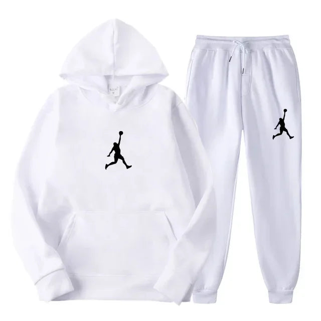 Ensemble deux pièces décontracté printemps-automne pour hommes et femmes, sweat à capuche et pantalon, nouveau ensemble de basketball d'extérieur pour hommes
