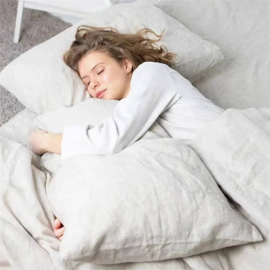 Taie d'oreiller en lin naturel français, 2 pièces, enveloppe douce et confortable, décoration de maison, couverture d'oreiller de chambre à coucher, toutes saisons Camara Shopping Taie d'oreiller en lin naturel français, 2 pièces, enveloppe douce et confortable, décoration de maison, couverture d'oreiller de chambre à coucher, toutes saisons