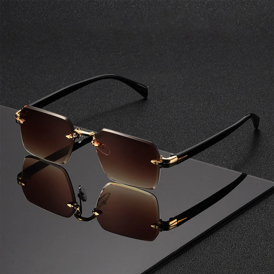 Lunettes de soleil classiques unisexes à la mode, sans cadre, tendance, pour Costume de vacances, meilleur cadeau pour les Occasions festives Camara Shopping Lunettes de soleil classiques unisexes à la mode, sans cadre, tendance, pour Costume de vacances, meilleur cadeau pour les Occasions festives