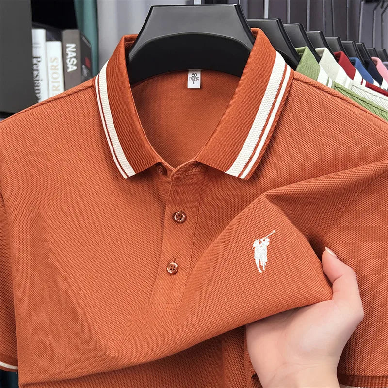 100% coton marque de luxe manches courtes polo shirt hommes nouveau classique pony broderie été T-shirt haut de gamme mode décontracté Paul top Camara Shopping 100% coton marque de luxe manches courtes polo shirt hommes nouveau classique pony broderie été T-shirt haut de gamme mode décontracté Paul top