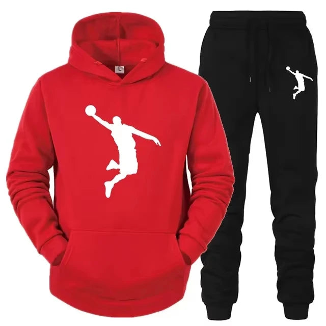 Ensemble de survêtement 2 pièces pour homme avec pantalon et sweat à capuche imprimés
