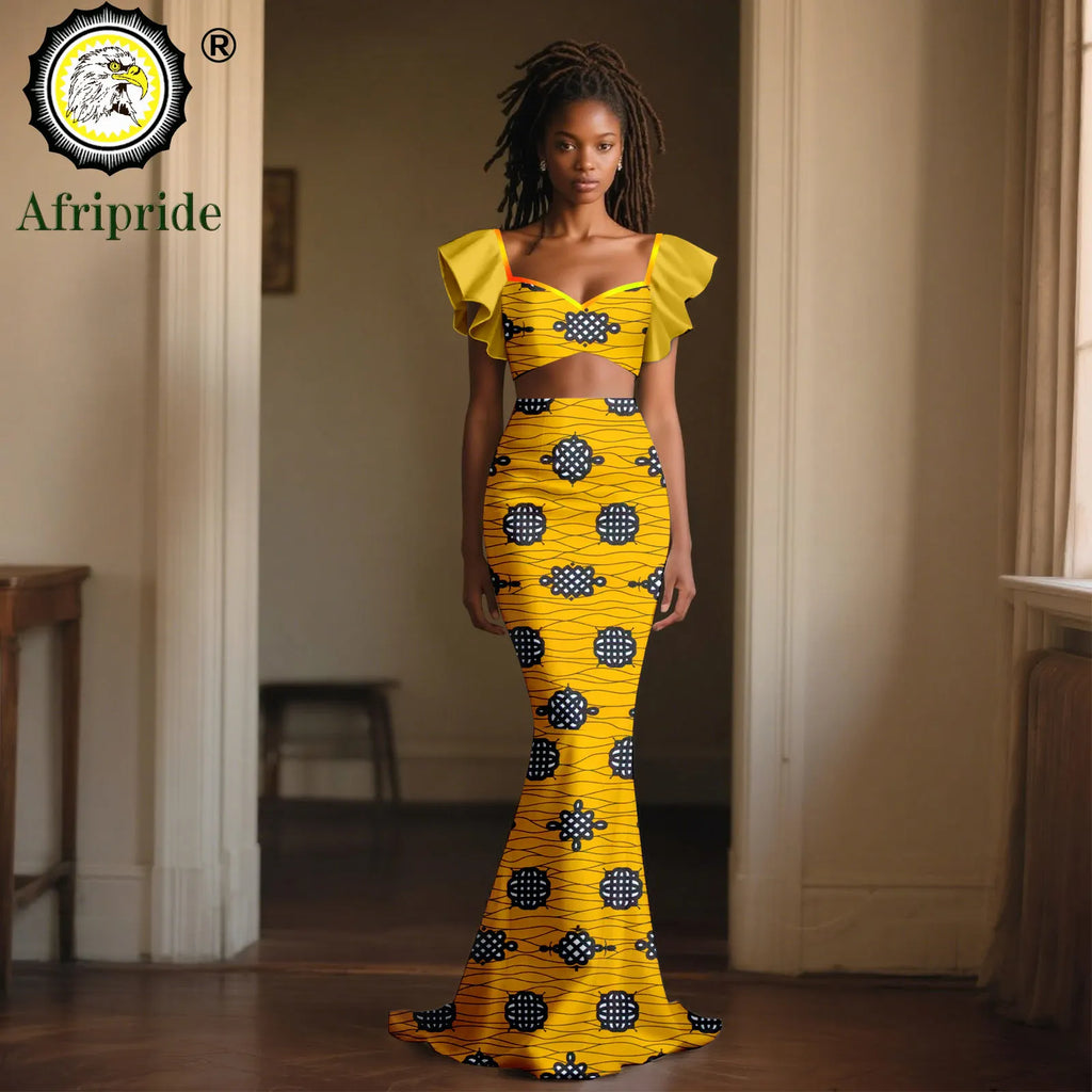 Vêtements africains pour femmes, haut court à manches évasées et jupes Maxi, ensemble 2 pièces, tenues Dashiki, tenue de fête Sexy Ankara, 2526060 Camara Shopping Vêtements africains pour femmes, haut court à manches évasées et jupes Maxi, ensemble 2 pièces, tenues Dashiki, tenue de fête Sexy Ankara, 2526060