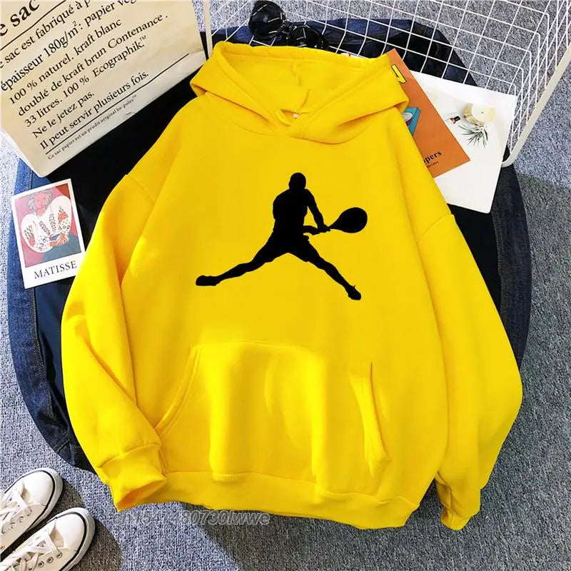 Sweat à capuche pour homme et femme, vêtement surdimensionné, style Hip Hop, avec personnage de dessin animé, pour joueur de Tennis, pour l'hiver