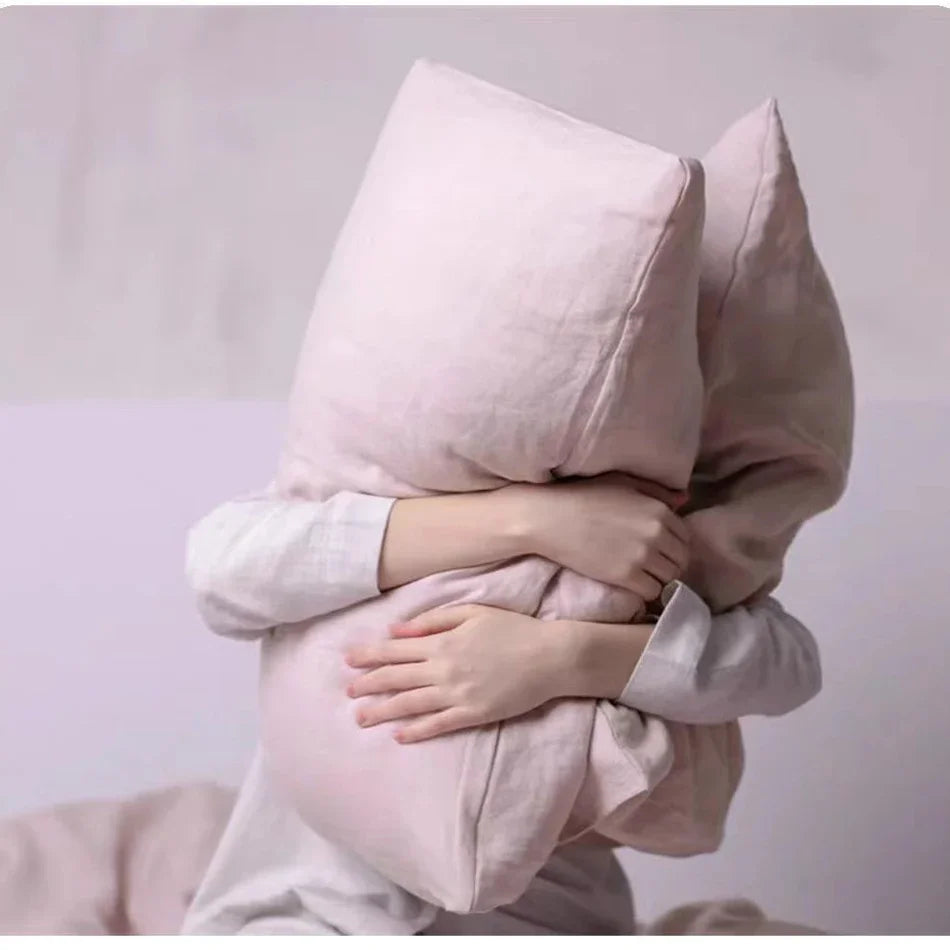 Taie d'oreiller en lin naturel français, 2 pièces, enveloppe douce et confortable, décoration de maison, couverture d'oreiller de chambre à coucher, toutes saisons Camara Shopping Taie d'oreiller en lin naturel français, 2 pièces, enveloppe douce et confortable, décoration de maison, couverture d'oreiller de chambre à coucher, toutes saisons