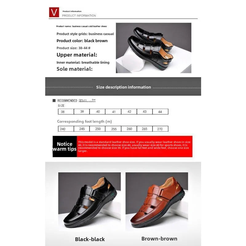 Chaussures en cuir pour hommes, tenue d'affaires décontractée, chaussures simples, semelle souple, antidérapantes, sandales d'été pour vieux papa, noires Camara Shopping Chaussures en cuir pour hommes, tenue d'affaires décontractée, chaussures simples, semelle souple, antidérapantes, sandales d'été pour vieux papa, noires