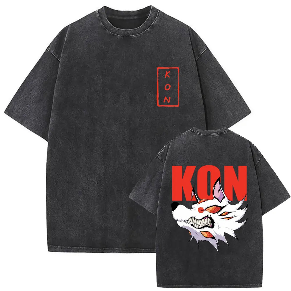 Anime tronçonneuse homme Vintage lavé T-shirt Hayakawa Aki invocation Kon Fox diable graphique T-shirts hommes femmes décontracté mode T-shirts Camara Shopping Anime tronçonneuse homme Vintage lavé T-shirt Hayakawa Aki invocation Kon Fox diable graphique T-shirts hommes femmes décontracté mode T-shirts